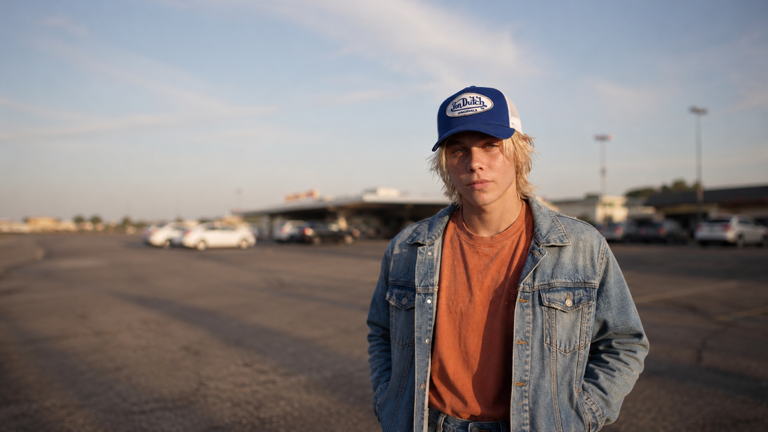 Trucker Cap Male Model Blau