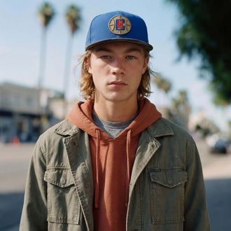 blauw (mannelijk model Tony Cenic)