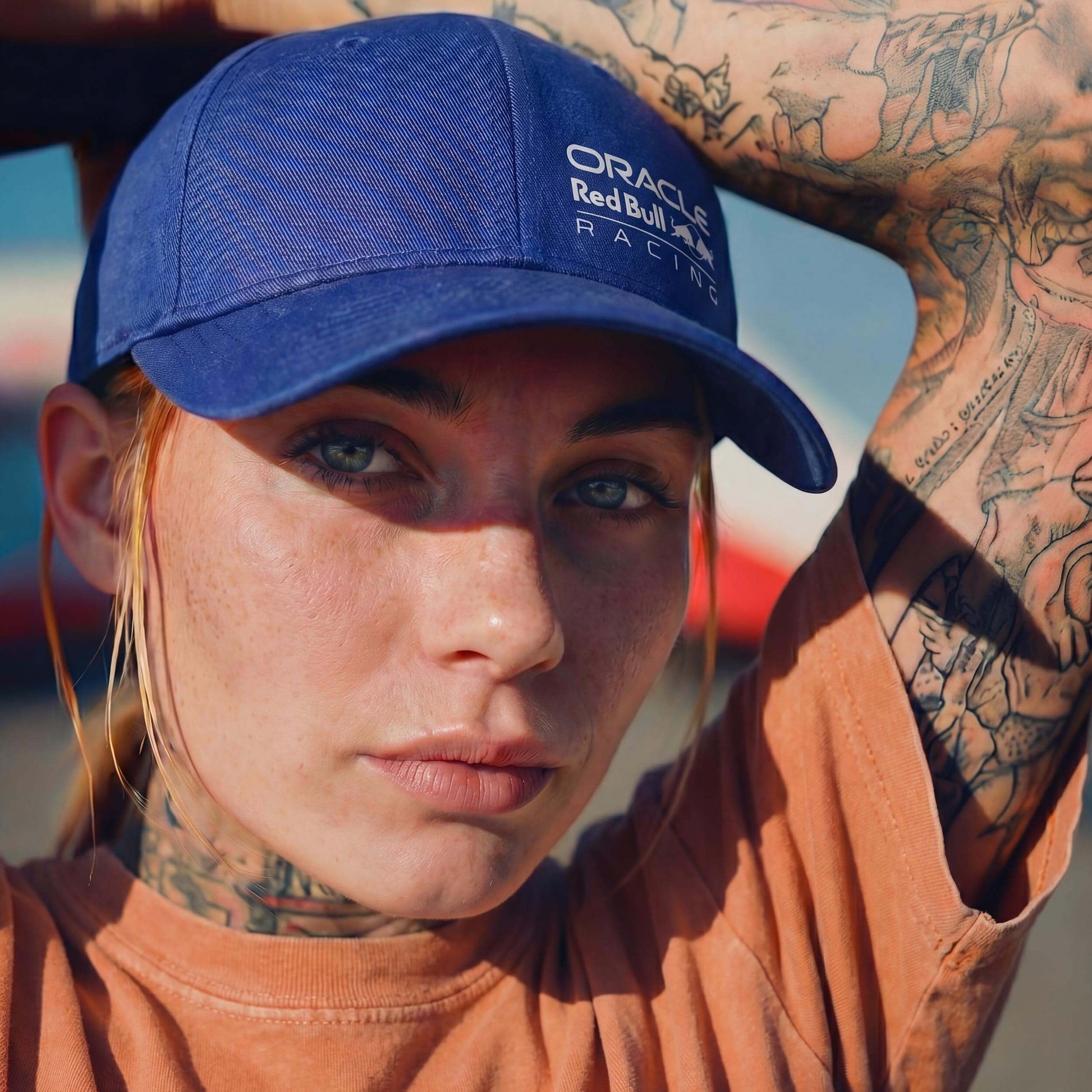 blue (female model Monique Iverson)